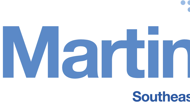 Blue JDMartin Southeast logo on black