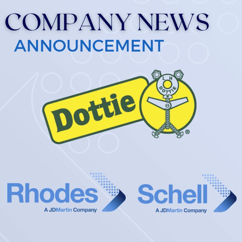 Company announcement with Dottie, Rhodes, and Schell logos